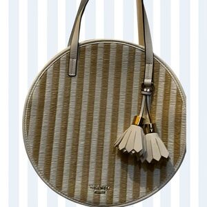 Nine West Full Moon Circle Crossbody Straw-Style Woven Bag